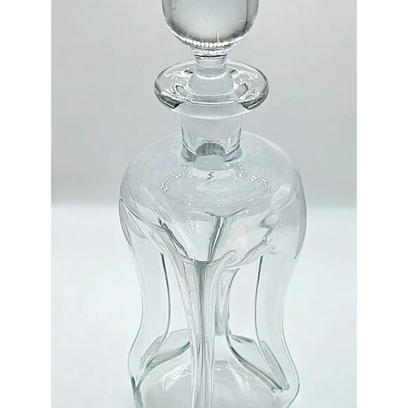 VTG Holmegaard Kluk Alcohol Decanter Danish Stopper Pinch Art Glass Blue Tint - Picture 3 of 15